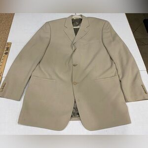 Joseph & Feiss Men's Blazer Sport Coat Size 42L Light Beige 100% Silk Jacket